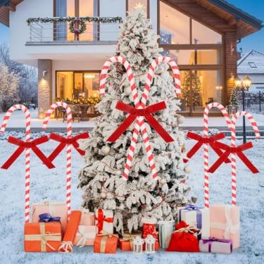 Imagem de Maasechs Conjunto de 6 kits de bengala gigante de doces de Natal de 114 cm, grande bengala de doces de Natal, decorações de Natal, ambientes internos, externos, quintal, passarela, jardim