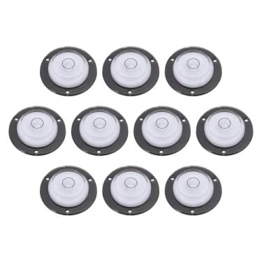 Imagem de PATIKIL 10 peças de nível de bolha redonda 43 x 12 mm mini circular Bullseye Spirit Levels ferramentas de layout para nivelar câmera tripé telescópio oficina toca-discos quadro de fotos, branco