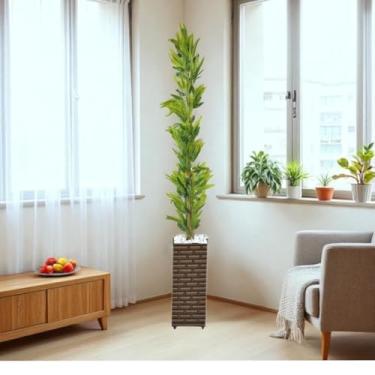 Imagem de Árvore de Bambu da Sorte Artificial 1,40m com Vaso Decorativo – Planta Artificial Realista para Sala, Escritório e Varanda (Vaso Marrom)