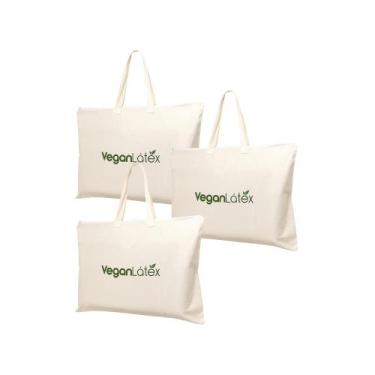 Imagem de Kit 3 Travesseiros Theva Vegan Látex Natural Antiácaros 15cm