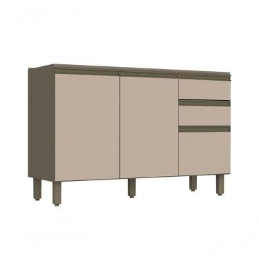 Imagem de Gabinete De Cozinha Modulado Balcão Connect C- 3 Portas E 2 Gavetas P- Pia 120cm Off White - Henn