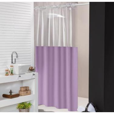 Imagem de Cortina para Box de Banheiro Impermeável com Ilhós (Lilas)