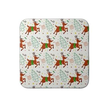 Imagem de Ladrilho Decorativo de Cerâmica Natalino com Estampa de Rabiscos Desenhados à Mão