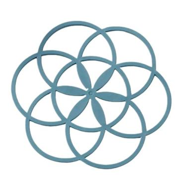 Imagem de 6 peças, jogo americano de silicone, multifuncional, impermeável, lavável, isolamento térmico, tapete para porta-copos para mesa de jantar, acessórios de cozinha, ideal para uso em sala de jantar