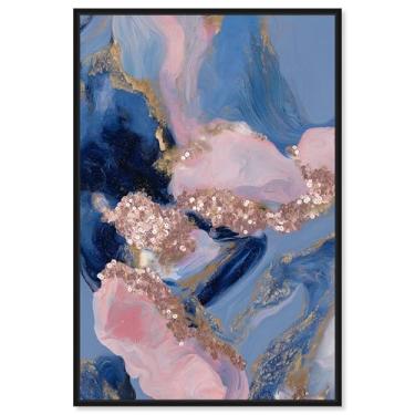 Imagem de Rose Gold Nebula III Impressão em Tela Rosa Decoração de Parede por Art Remedy, Moldura Preta, 50 x 76 cm