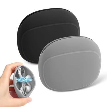 Imagem de Pacote com 2 bolsas magnéticas de silicone para AirPods – capa universal, bolsa tecnológica, capa protetora para fones de ouvido compatíveis com fones de ouvido com fio/sem fio, cabo, carregador