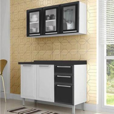 Imagem de Cozinha Itatiaia Tarsila Compacta 2 Pecas 3 Vidros Armario Aereo e Bal