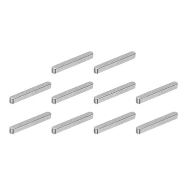 Imagem de uxcell Chave de pena redonda de 10 peças, chave de eixo de acionamento paralelo de aço carbono de 3 x 3 x 25 mm, chave de chave para conexão de fixação do tipo de eixo