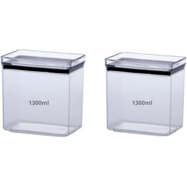 Imagem de Kit 2 Potes Hermético Lumini Empilhavel Organização Cozinha 1300ml Paramount