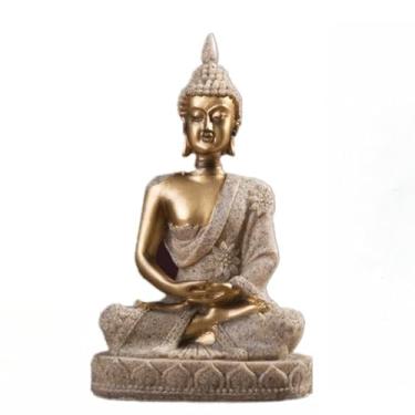 Imagem de FENNYYAR Estátua de Buda Escultura Budismo Estatueta Fengshui, 11 cm 4,3 polegadas, Meditação Miniatura Interior Quarto Decoração de Casa