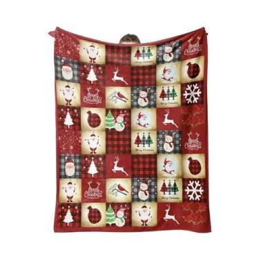 Imagem de Cobertor De Flanela Com Tema De Natal, Padrões De Papai Noel, Boneco D