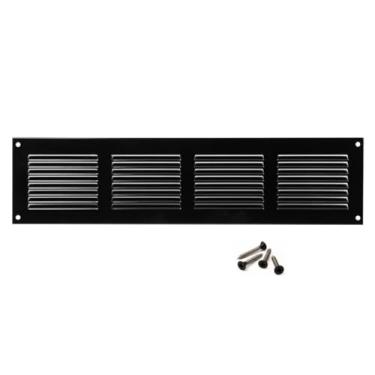 Imagem de ABOUT VENT Tampa de ventilação de 35,56 x 5 cm (abertura do duto) - capas de ventilação pretas para parede e teto - grade de retorno de metal - Registro de saídas de ar HVAC AC para uso interno e