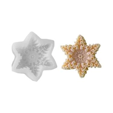 Imagem de Molde De Silicone De Floco De Neve De Natal Estrela Hexagonal Para Dec