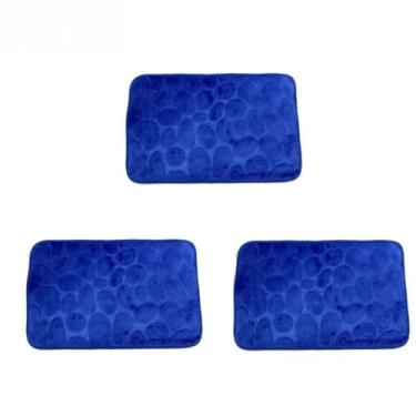 Imagem de Kit Tapete Soft Antiderrapante para Banheiro, Sala e Quarto com Diversas Cores 40cm x 60cm(KIT3-azul claro)