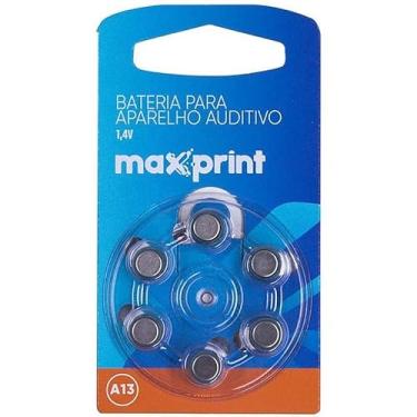Imagem de Pilha Para Aparelho Auditivo, Maxprint, Bateria A13, 1,4V, Blister Com 6