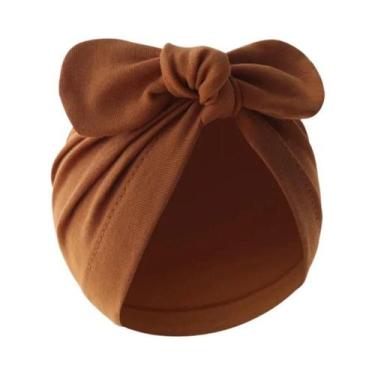 Imagem de Touca De Algodão Com Orelhas De Coelho Para Bebês, Cor Sólida, Gorro I