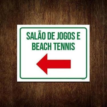 Imagem de Placa Sinalização - Salão De Jogos E Beach Tennis 36X46 - Sinalizo.Com