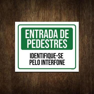 Imagem de Placa De Sinalização - Condomínio Entrada Pedestres 36X46 - Sinalizo