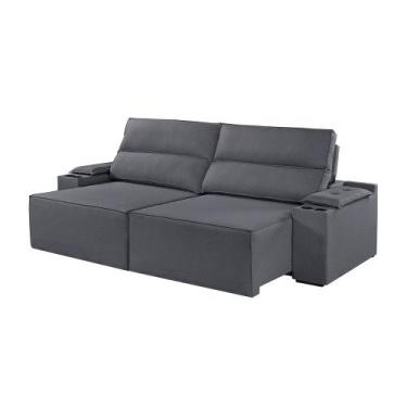 Imagem de Sofá 4 Lugares Retrátil e Reclinável M-180 Martins Veludo Com Acessóri