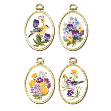 Imagem de Janlynn Kit de bordado, 10 cm por 8 cm, Flores silvestres e guinchos