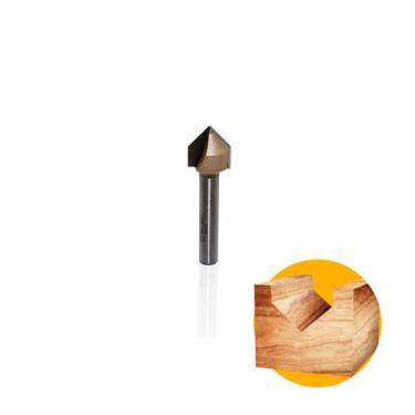 Imagem de Fresa Para Tupia Maual Ponta V 1/2'' Haste de 6 Mm - Strong