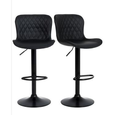 Imagem de Kit 02 Banqueta Alta Giratória Regulagem de Altura Duoffice Arya DU71