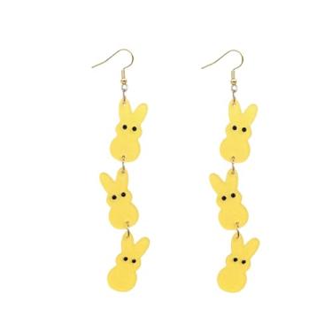 Imagem de Brincos de coelhinho da Páscoa para mulheres, brincos com pingente de coelho fofo, colorido, coelhinho da Páscoa, joias, presentes, Medium, Acrílico, Sem pedra preciosa