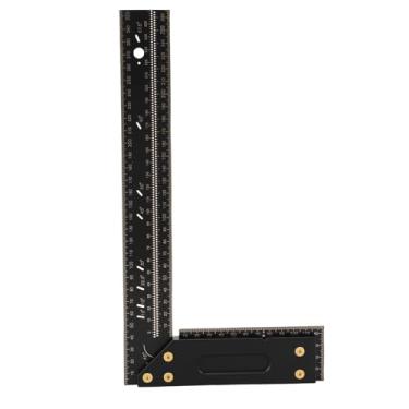 Imagem de aqxreight Régua de Marcação Placa de Fibra de Vidro Preta 300mm Régua Multifuncional de Marcação e Medição para Marcenaria
