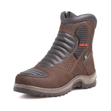 Imagem de Bota Motociclista Couro Legítimo Cano Médio Bell Boots - 3000 - Café, 