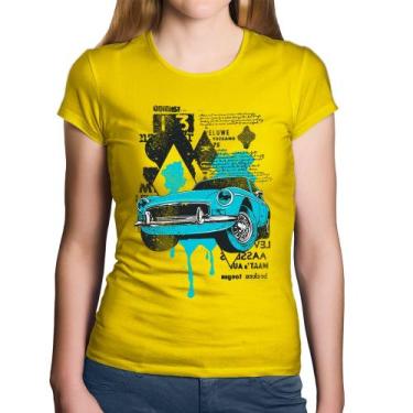 Imagem de Baby Look Algodão Vintage Classic Car Painting - Foca na Moda, Amarelo
