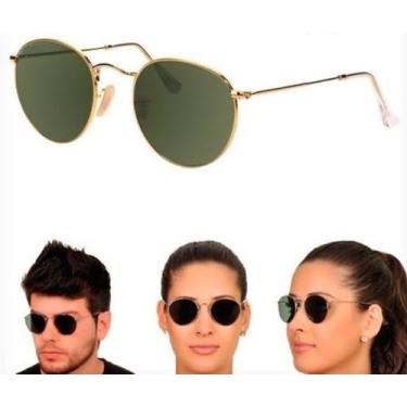 Imagem de Óculos De Sol Round John Lennon 3447 Dourado Verde G15 Masculino Femin