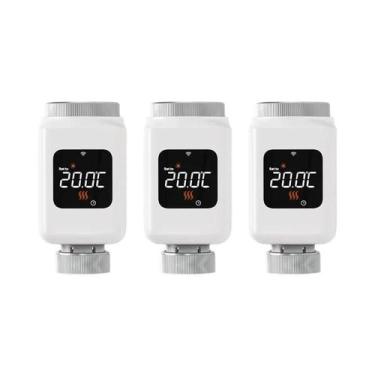 Imagem de Válvula Termostática Inteligente WiFi TRV Programável Controle Remoto 