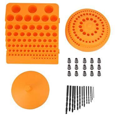 Imagem de ER11 Estojo de armazenamento de broca universal Organizador de suporte Caixa de ferramentas rotativas com mandril de brocas para brocas de unhas e ferramentas rotativas Plástico