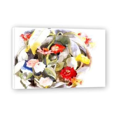 Imagem de Impressão em tela aquarela ZinniaPrecisionist - Arte de paisagem industrial modernista para decoração de casa, escolha exclusiva de colecionadores de arte emoldurada 27 x 105 cm