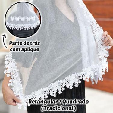 Imagem de Véu Ccb Congregação Cristã Aplique Borboleta 3D Pedras Strass (modelo 