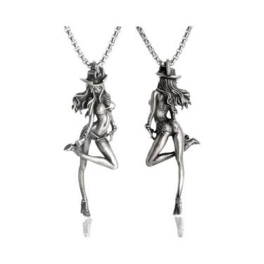 Imagem de Colar Com Pingente De Menina Mecha Em Prata Para Homens E Mulheres, Jo