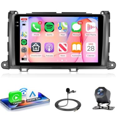 Imagem de Rádio estéreo automotivo 4 núcleos 4G + 128G Android 15 para Toyota Sienna 2011 2012 2013 2014, Rimoody Wireless Carplay Andorid Auto GPS 5G-WiFi 23 cm Tela INCELL Bluetooth 5.0 FM/RDS EQ SWC Câmera