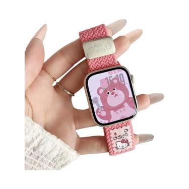 Imagem de Pulseira Magnética Trançada Em Cores De Doces Com Fivela De Gato Carto