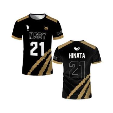 Imagem de Camiseta De Voleibol Masculina Oversized Haikyuu Hinata Shoyo Black Ja