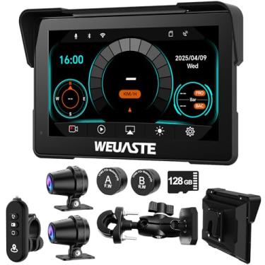 Imagem de WEUASTE CarPlay de motocicleta de liberação rápida de 7 polegadas para BMW R1200GS R1250GS S1000XR compatível com tela GPS CarPlay à prova d'água BMW Wonder Wheel e Android Auto, TPMS, leitura de