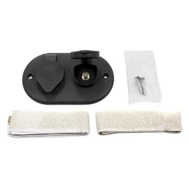 Imagem de Camco Manufacturing - Placa de cabo coaxial com tampa grande, dupla, preta