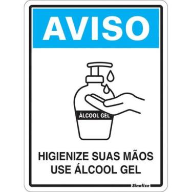 Imagem de Placa Sinalizacao Poliestireno 15X20 Use Alcool Em Gel Cov02 - SINALIZ