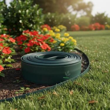 Imagem de Separador limitador divisor de grama jardim Alt 11cm 20 metros com bor
