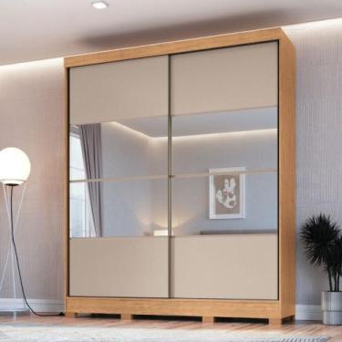 Imagem de Guarda Roupa Casal com Espelhos 2 Portas de Correr com Pés em MDF Pont