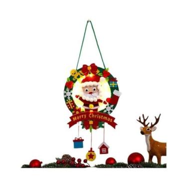 Imagem de Lanterna De Natal Com Papai Noel, Boneco De Neve E Rena, Luz Noturna, 