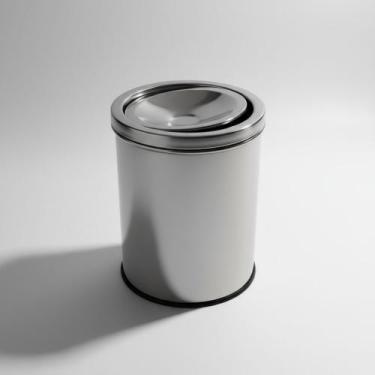 Imagem de Lixeira Inox 20x30 Tampa Giratoria P/ Banheiro Ou Cozinha Chão Bancada