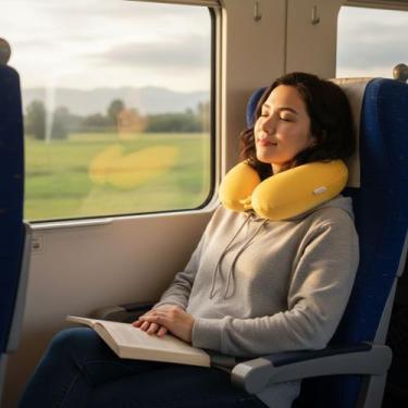 Imagem de Travesseiro De Pescoço Adulto Tecnologia Tipo Nasa P/ Viagem - Tibaby,