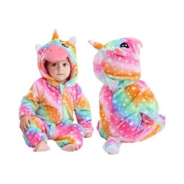 Imagem de Macacão De Bebê Unissex Com Capuz Em Flanela, Pijamas De Inverno Com E