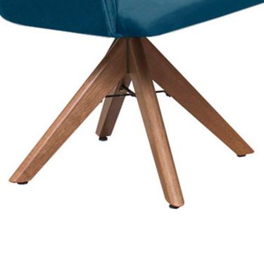 Imagem de Poltrona Camélia Base Giratória De Madeira Veludo Cor Azul 2133