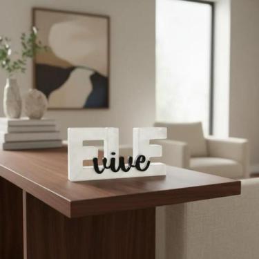 Imagem de Letreiro Cristão Ele Vive Bíblico Placa Decorativa Impressão 3D - CADA